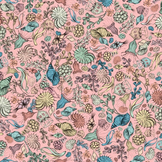 Midnight Garden by Mirabelle Licensed by Santoro Pink Packed Flowers 26944P Cotton Woven Fabric
