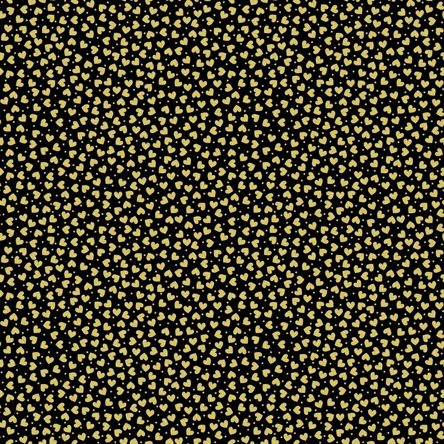 Cherish Black Mini Hearts with Metallic Accents 8963M12B Cotton Woven Fabric