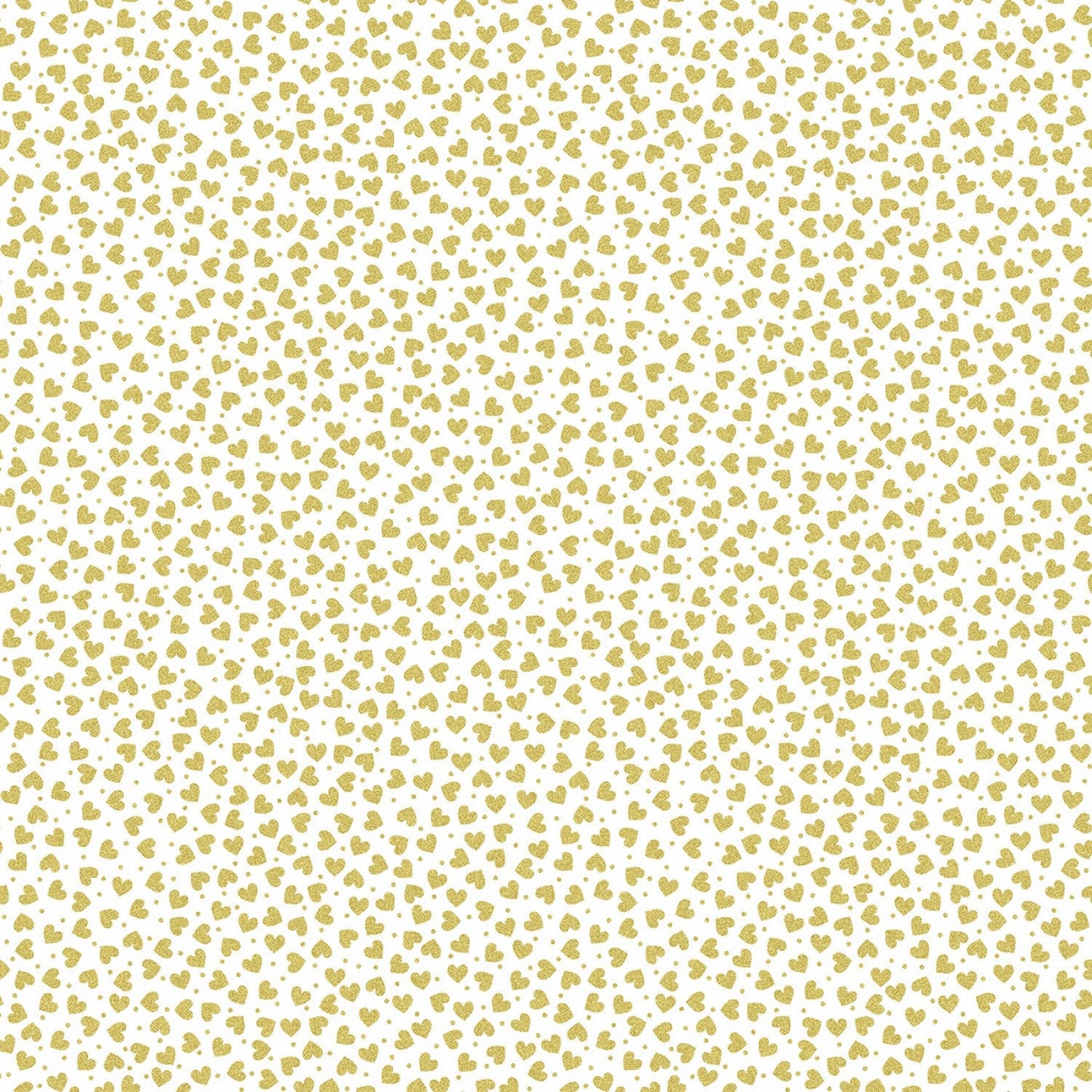 Cherish White Mini Hearts with Metallic Accents 8963M09B Cotton Woven Fabric