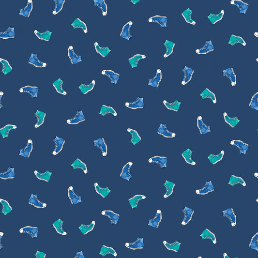 LAST PIECE 1 yard 17 inches Groovy Girls by Masha D'yans Dark Denim Toss Y2612-89 Cotton Woven Fabric