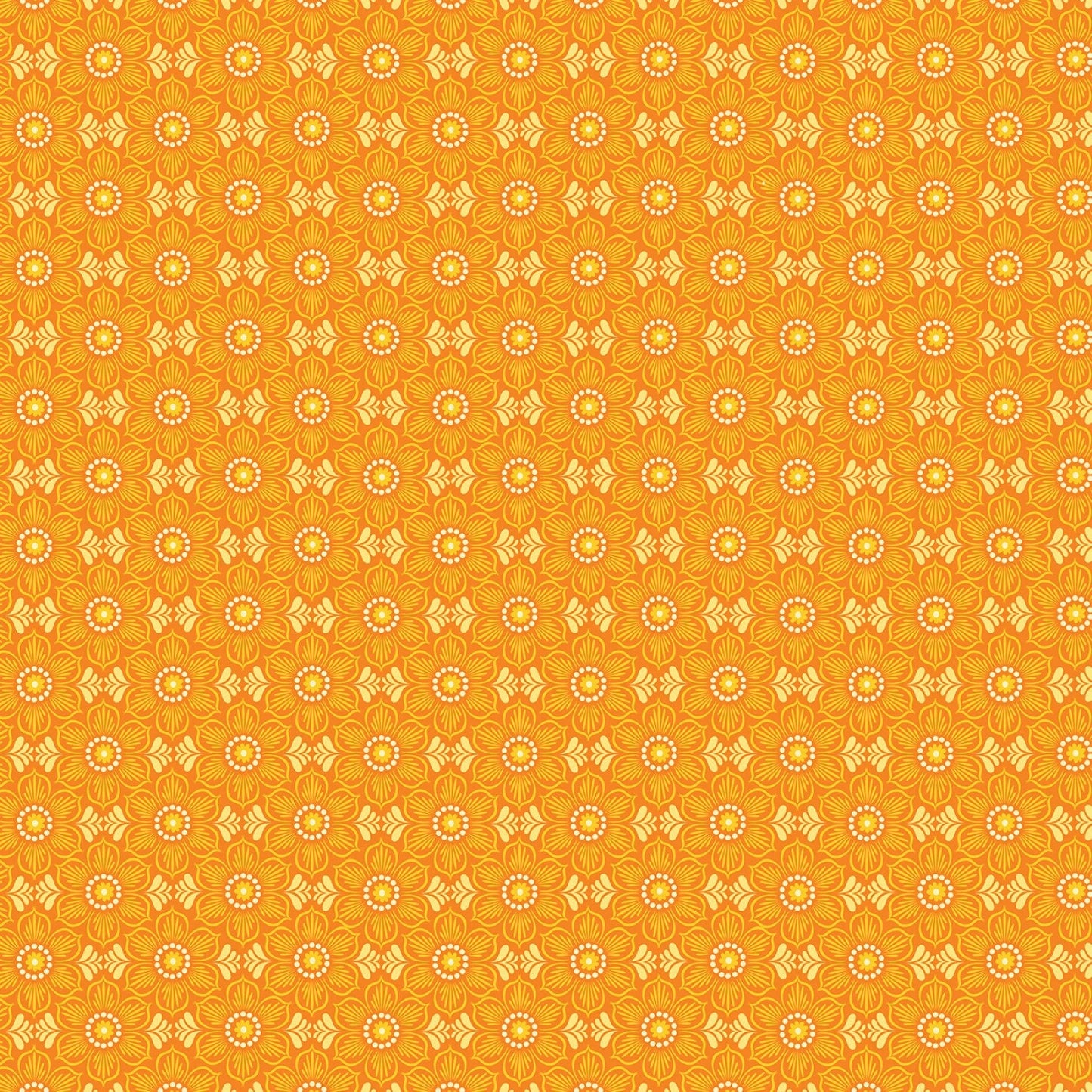 Feathers and Foliage by Pink Chandelier Orange Flower Damask 70459-885 Cotton Woven Fabric