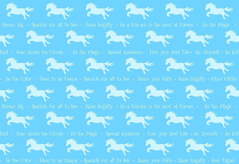 Party Like a Unicorn from Desiree's Designs Blue Unicorn Silhouettes 26913B Cotton Woven Fabric