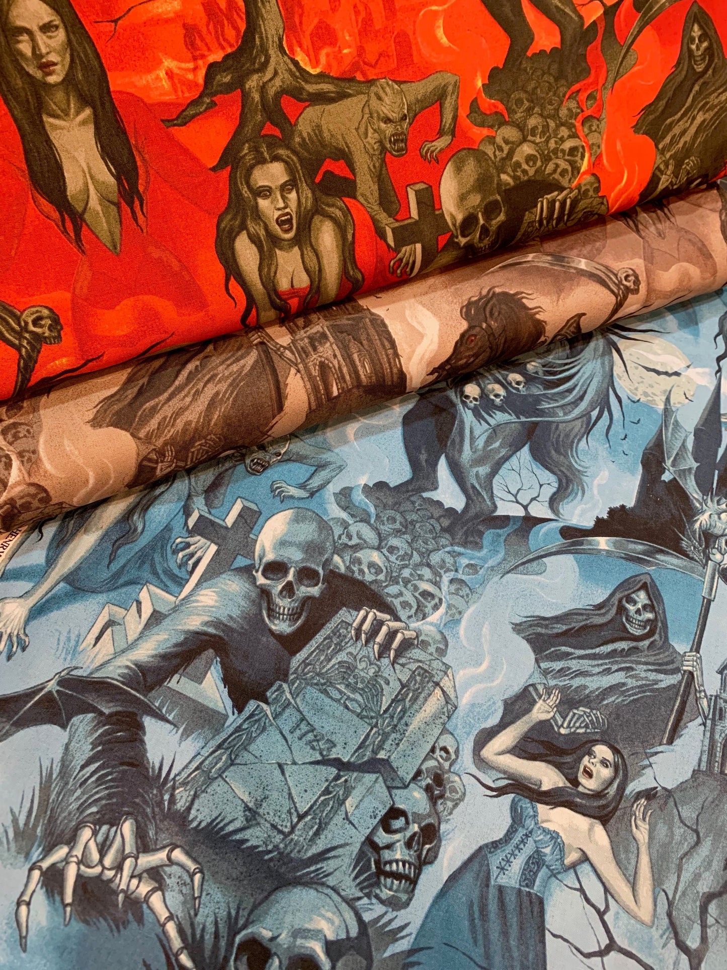 Fire Midnight Shadows 8740C Cotton Woven Fabric