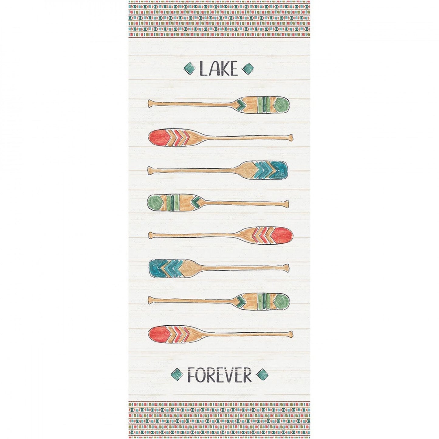 Lake Moments Digital Multi Paddles 18" Half Panel Digitally Printed 66180108PJ-1 Cotton Woven Panel