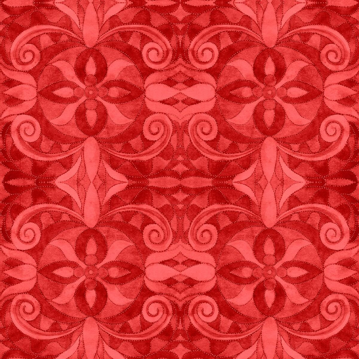 Baroque 108" Wideback Red 9777-88 Digitally Printed Wideback Quilt Backing