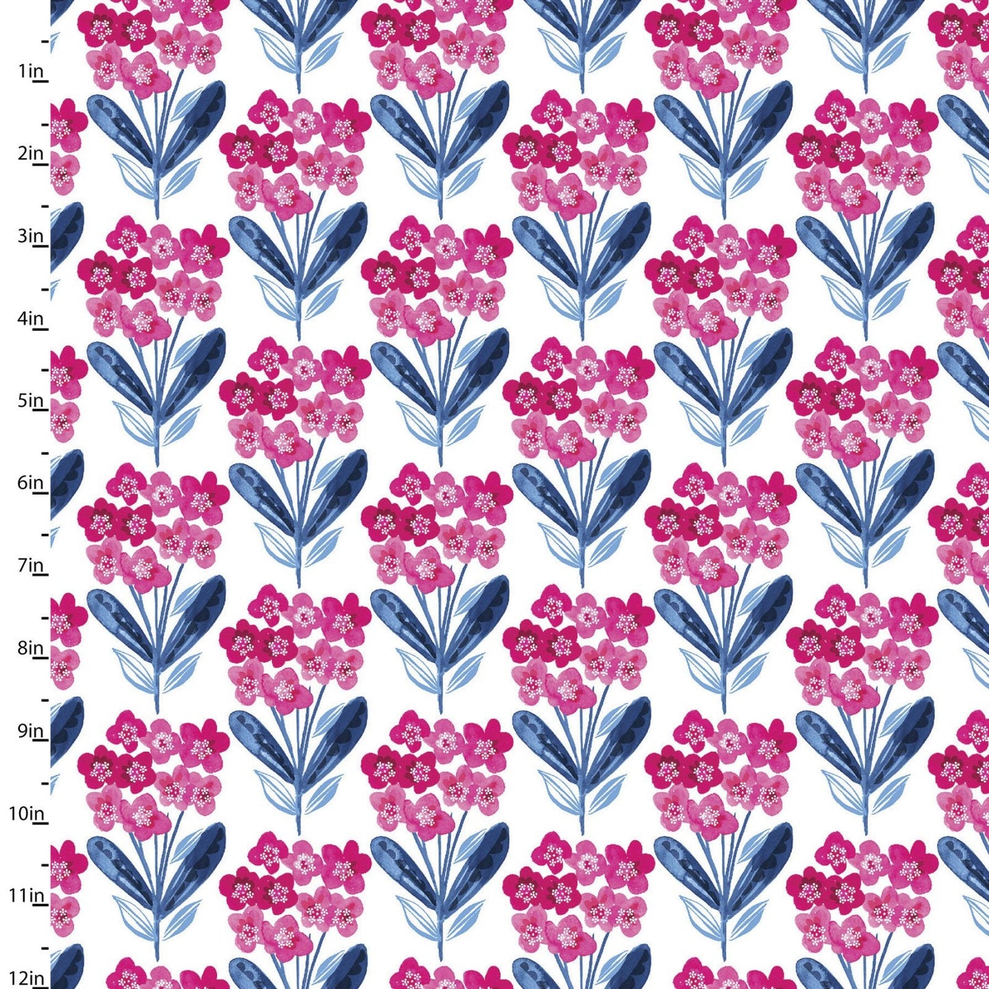 Bright Birds Fixed Floral 14988-WHITE  Digitally Printed Cotton Woven Fabric