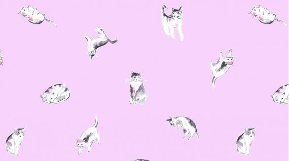 Meow Mix Impawsible Stella-1375-Orchid Cotton Woven Fabric