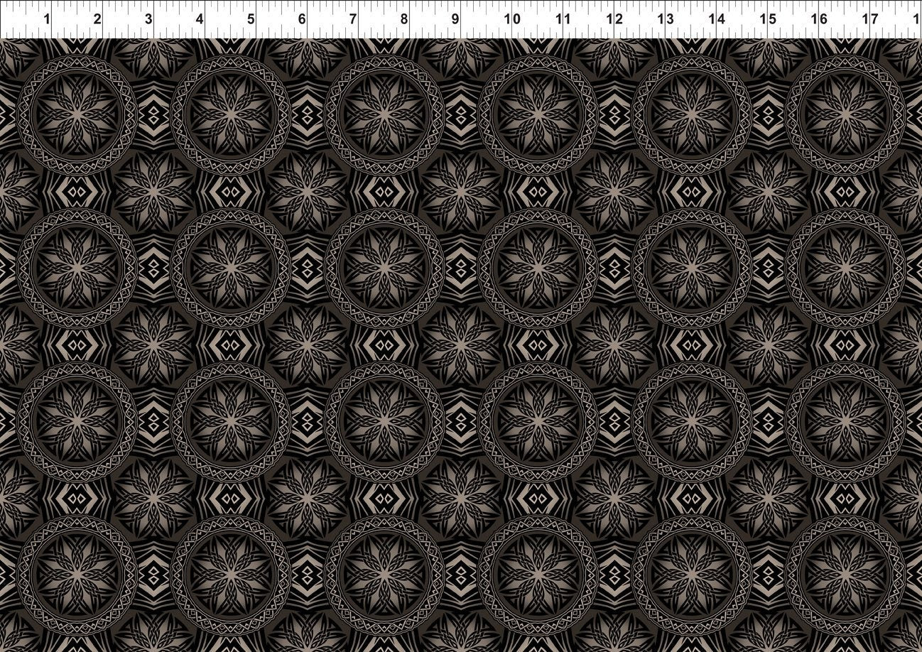 Dragons Emblems Black 7drg-1 Cotton Woven Fabric