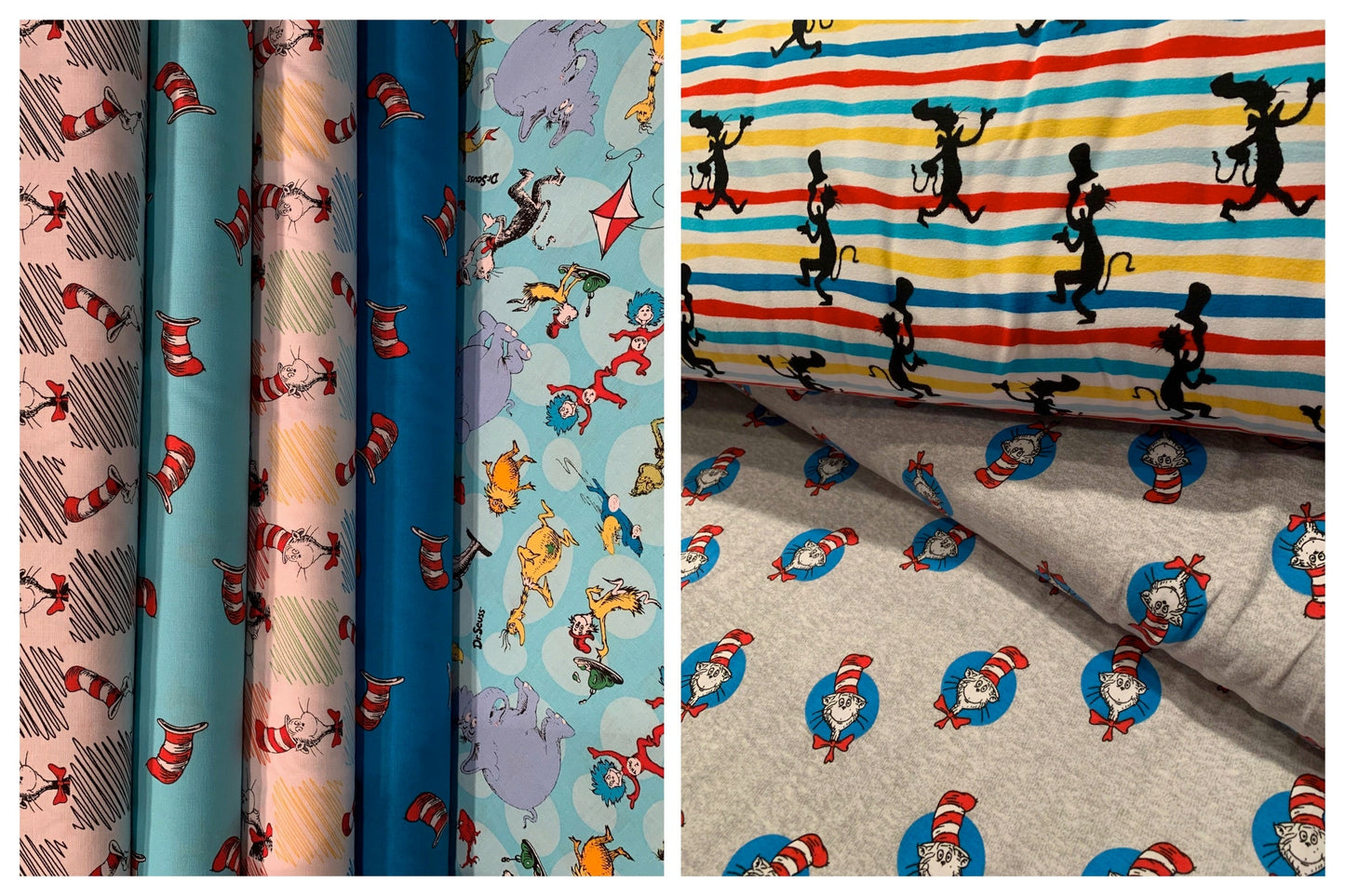 Licensed Dr. Seuss The Cat in The Hat ADE-19062-70-AQUA Cotton Woven Fabric