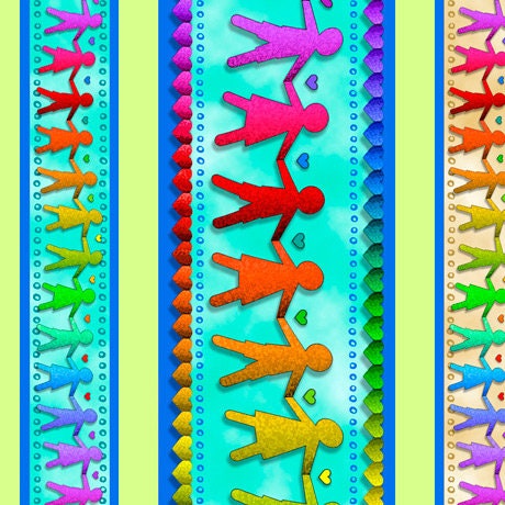 Jesus Loves Me Children Paper Doll Stripe 27282-x Cotton Woven Fabric