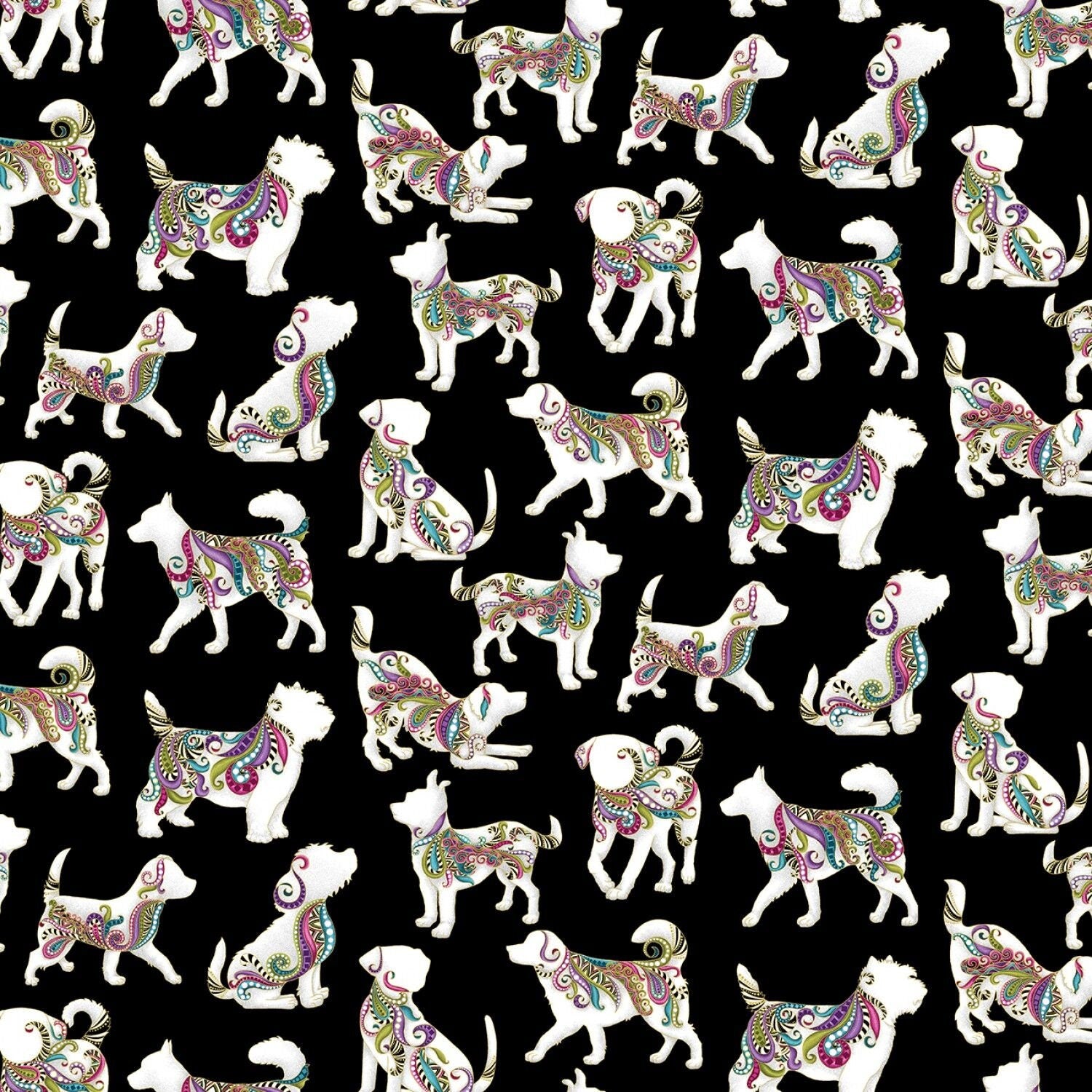 Dog Print Quilt Squares/Animal Quilt Squares - HotDiggityDog