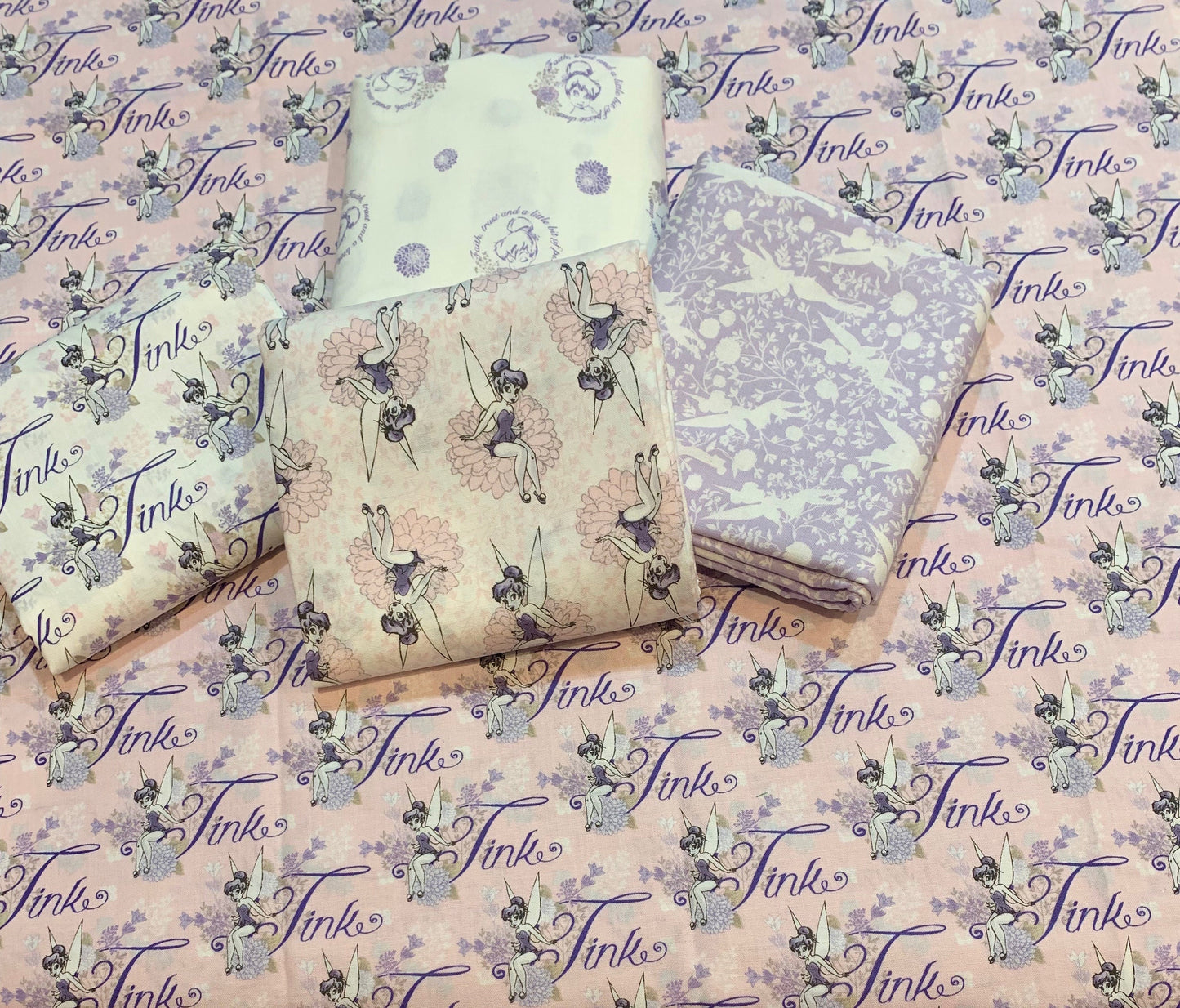 Licensed Tinker Bell 2 Pink Fairy Circles 85400203-3 Cotton Woven Fabric