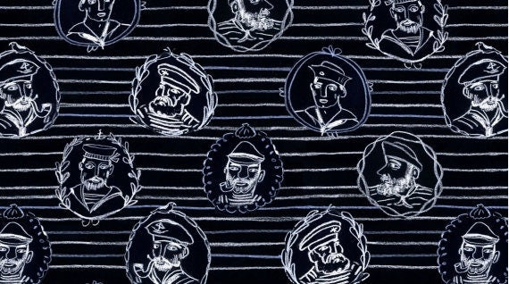 High Seas by August Wren Sailor Stripe on Vulcan Stella-DAW1361-Vulcan Cotton Woven Fabric