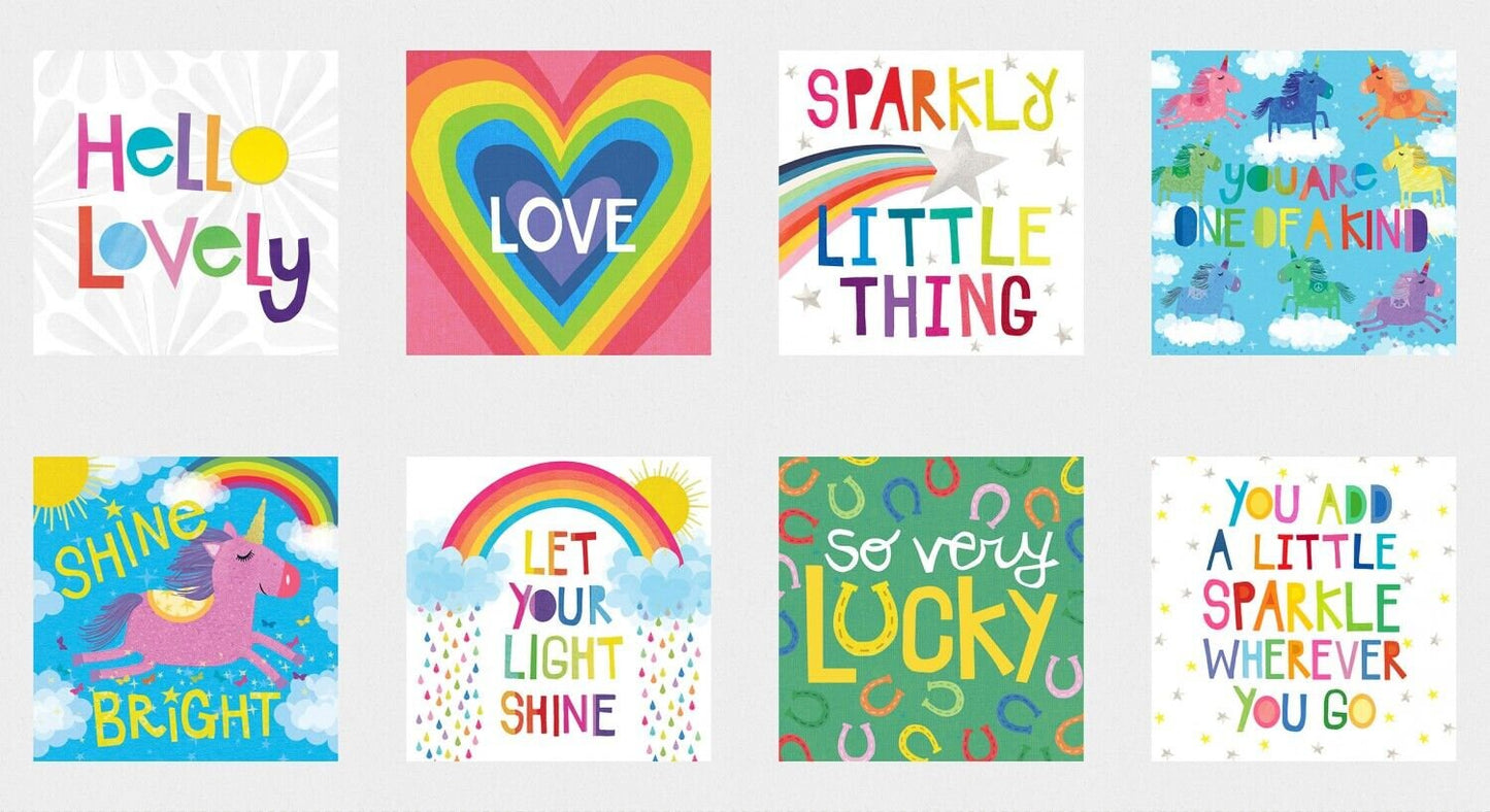 Shine Bright by Katie Webb 24" Digital Block Panel, Panel of 9in squares Y2759-01 Cotton Woven Panel