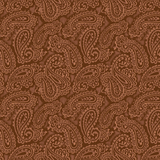 Running Free Embossed Leather Brown 4964-33 Cotton Woven Fabric
