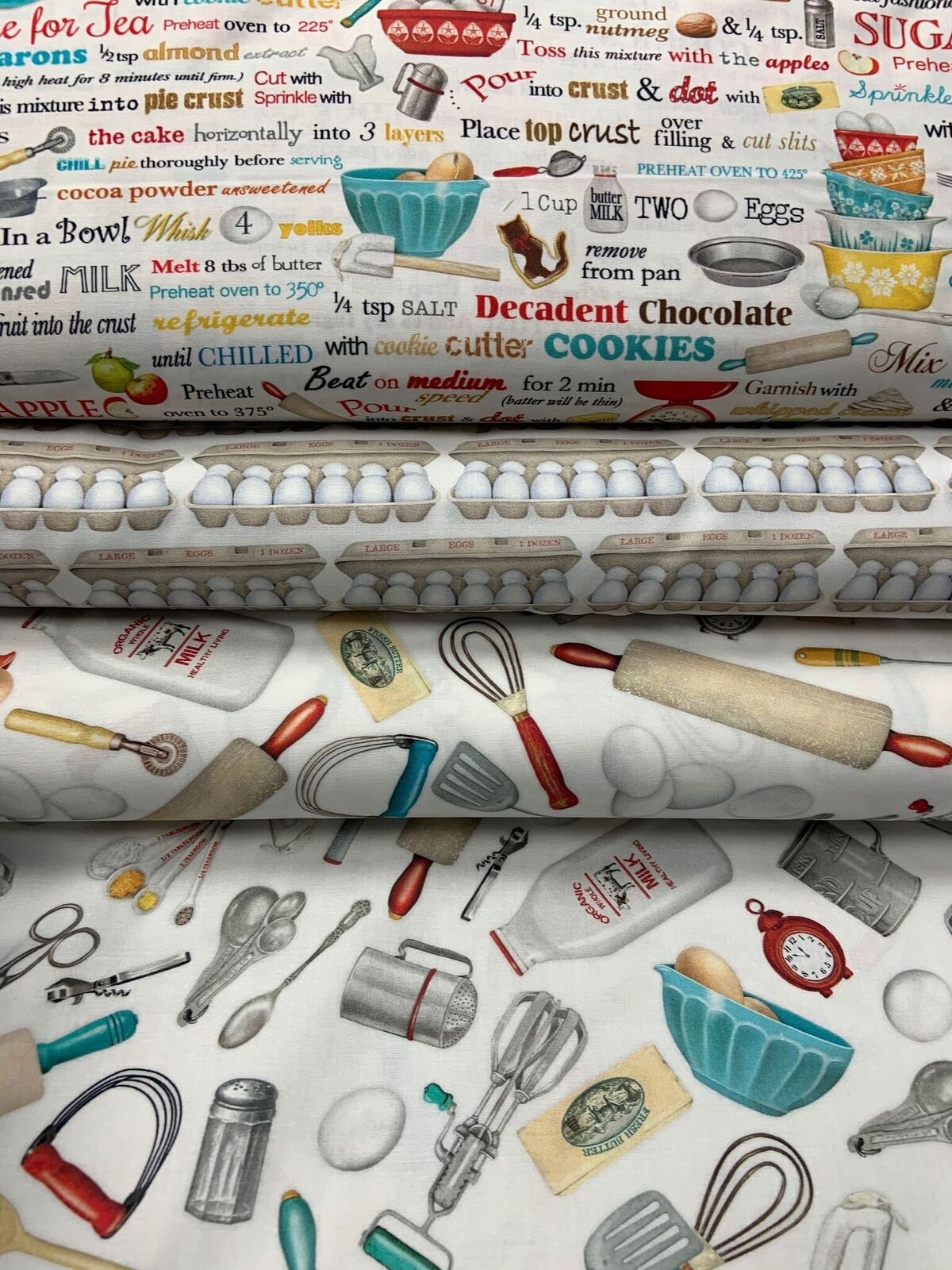 Kiss the Cook AMKD-19299-86Eggshell Cotton Woven Fabric