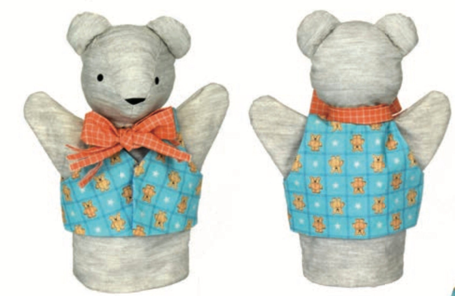 Sew N Go IX 24" Panel Teaching Teddy Puppet Gray 27280-K Cotton Woven Panel