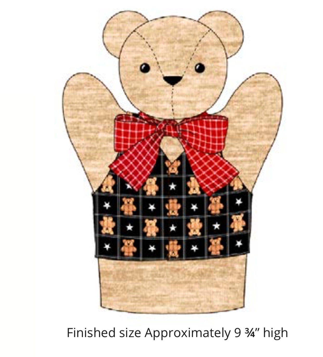 Sew N Go IX 24" Panel Teaching Teddy Puppet Tan 27280A Cotton Woven Panel