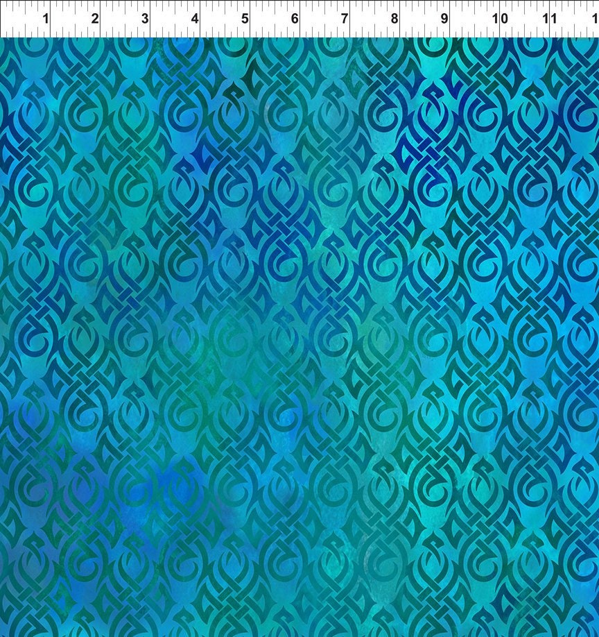 Dragons Flames Blue 5drg-2 Cotton Woven Fabric