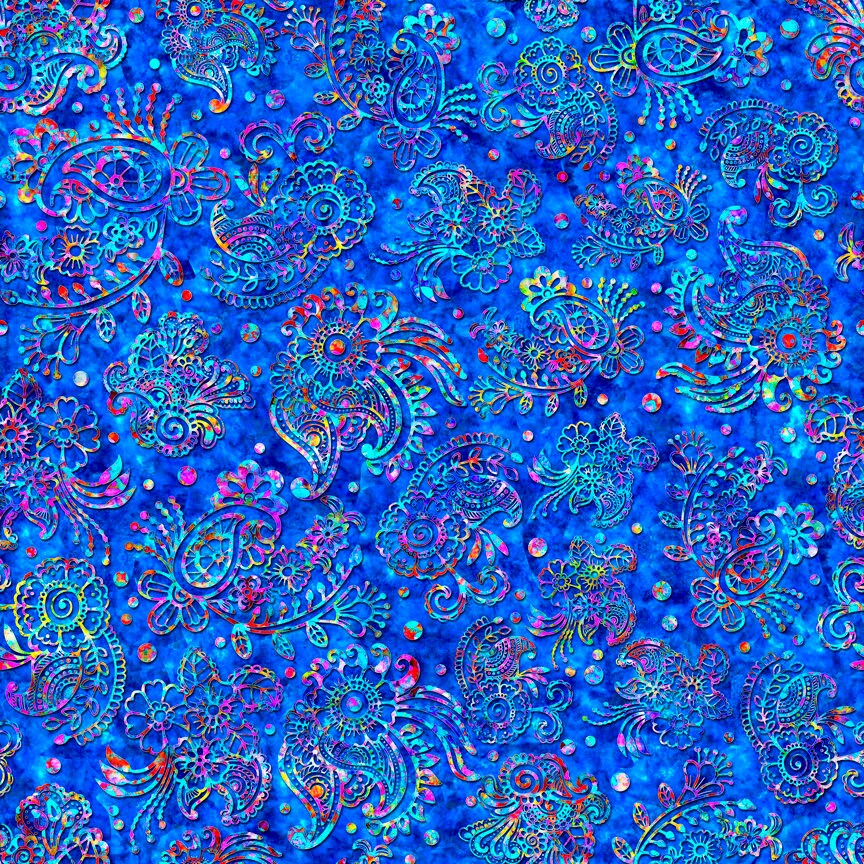 Zanzibar Evolution Royal Paisley Stripe 27404Y Cotton Woven Fabric The Fabric Candy Shoppe