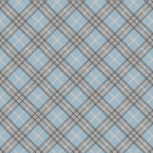 Running Free Plaid Blue 4963-77 Cotton Woven Fabric