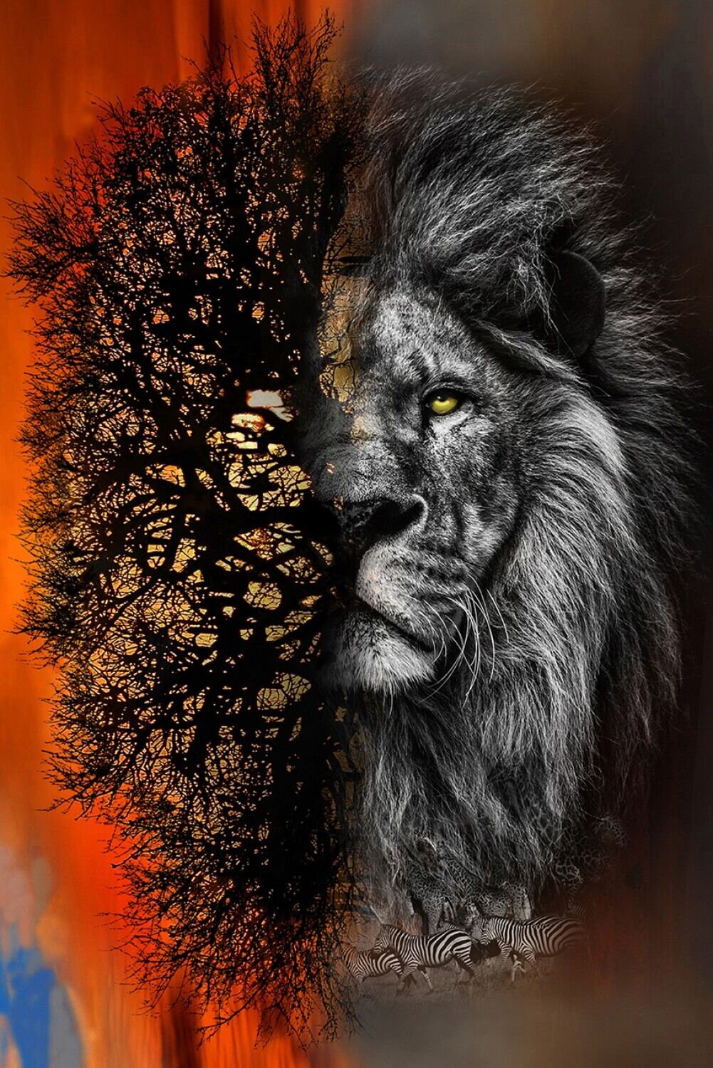 Call of the Wild 31.25" Panel Sunset Lion Digitally Printed R4636H-151 Cotton Woven Panel