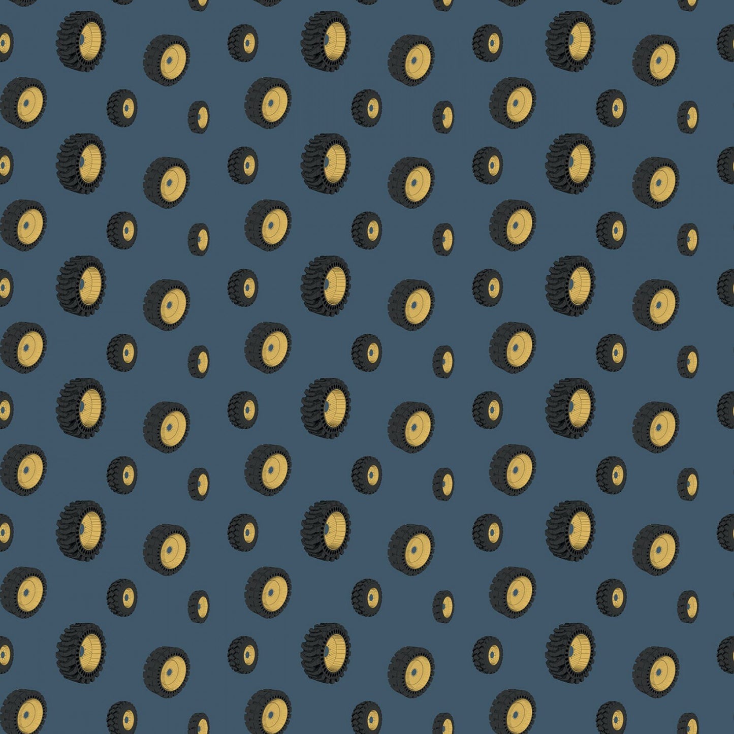 CAT by Caterpillar Tires Blue C9104R-BLUE Licensed Cotton Woven Fabric