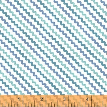 A Stitch in Time Ric Rac Blue 51513-2 Cotton Woven Fabric