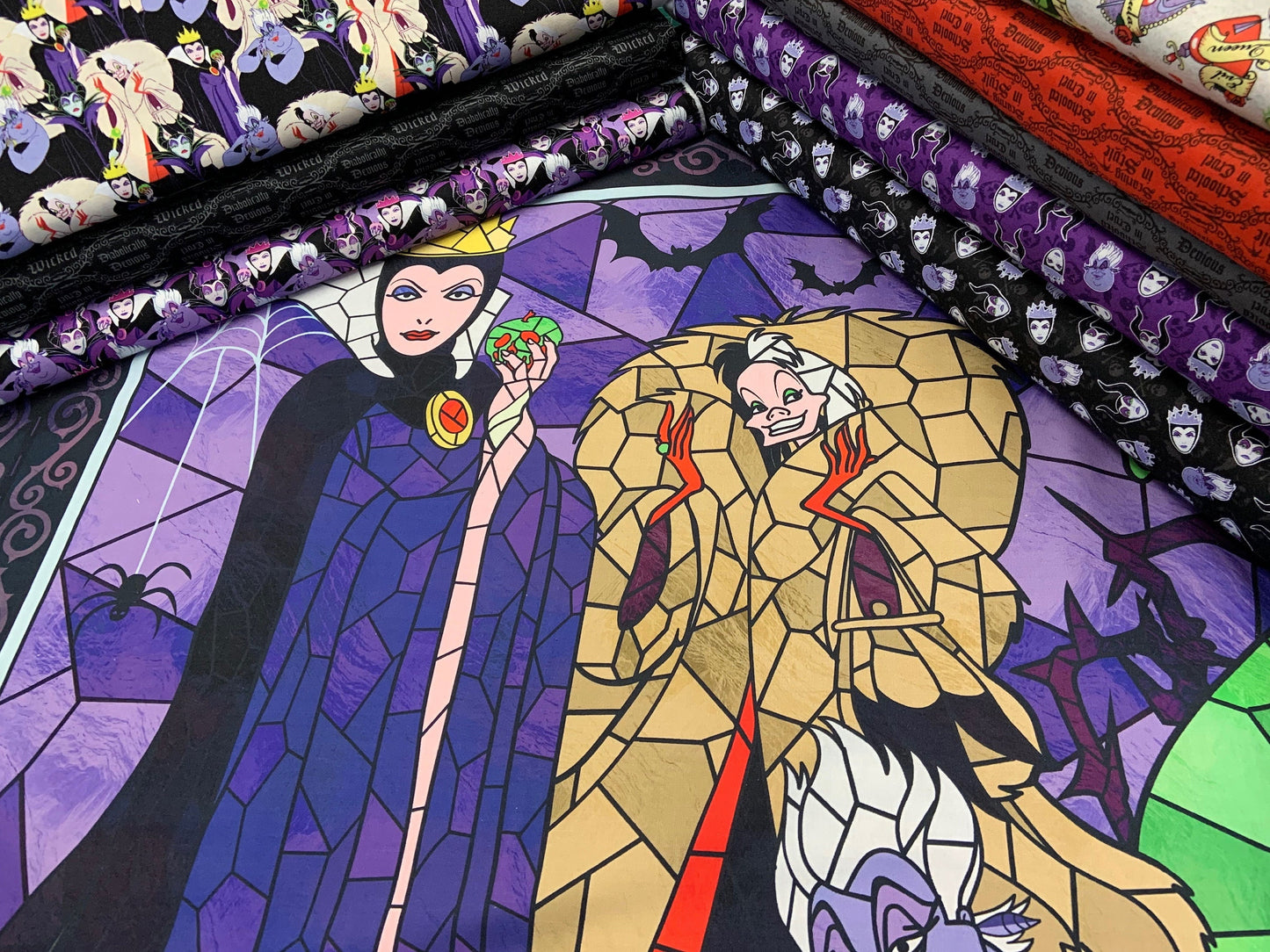 Disney Villains Diabolically Devious Diabolical Quotes Black 85990205-2 Cotton Woven Fabric