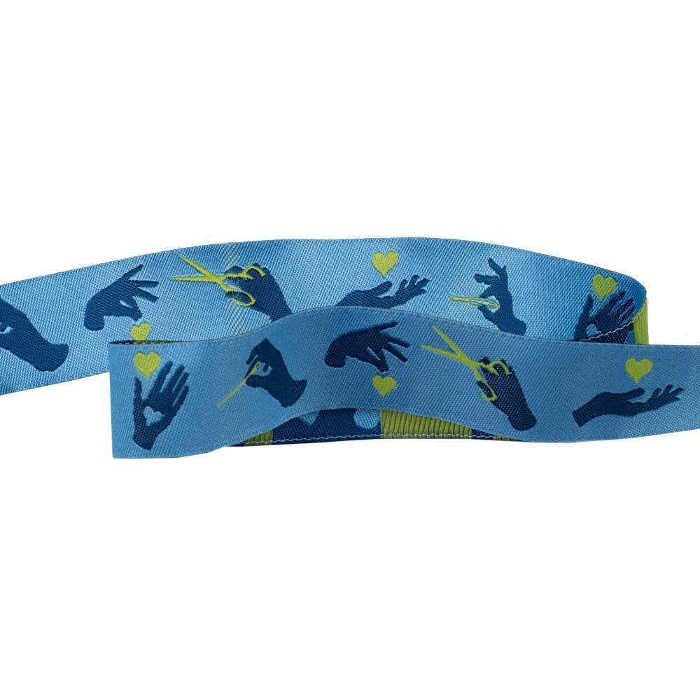 Tula Pink Homemade Ribbon 7/8 Inch Busy Fingers Noon TK 57/23mm Col 2 Woven Ribbon Priced per Yard