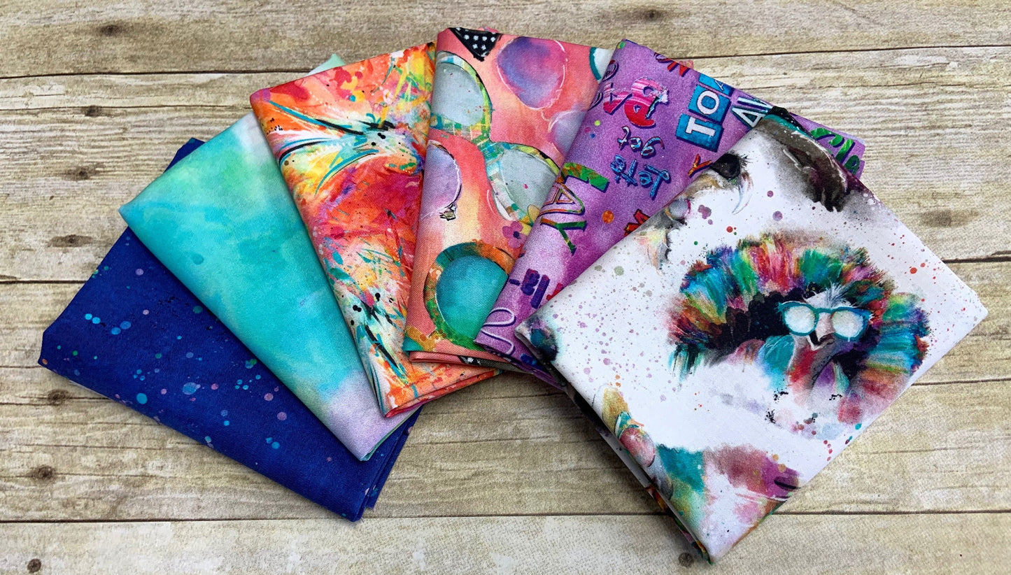 Sassier Animals by Connie Haley 36" Large Blocks Panel Digitally Printed 15992-MUL Cotton Woven Panel