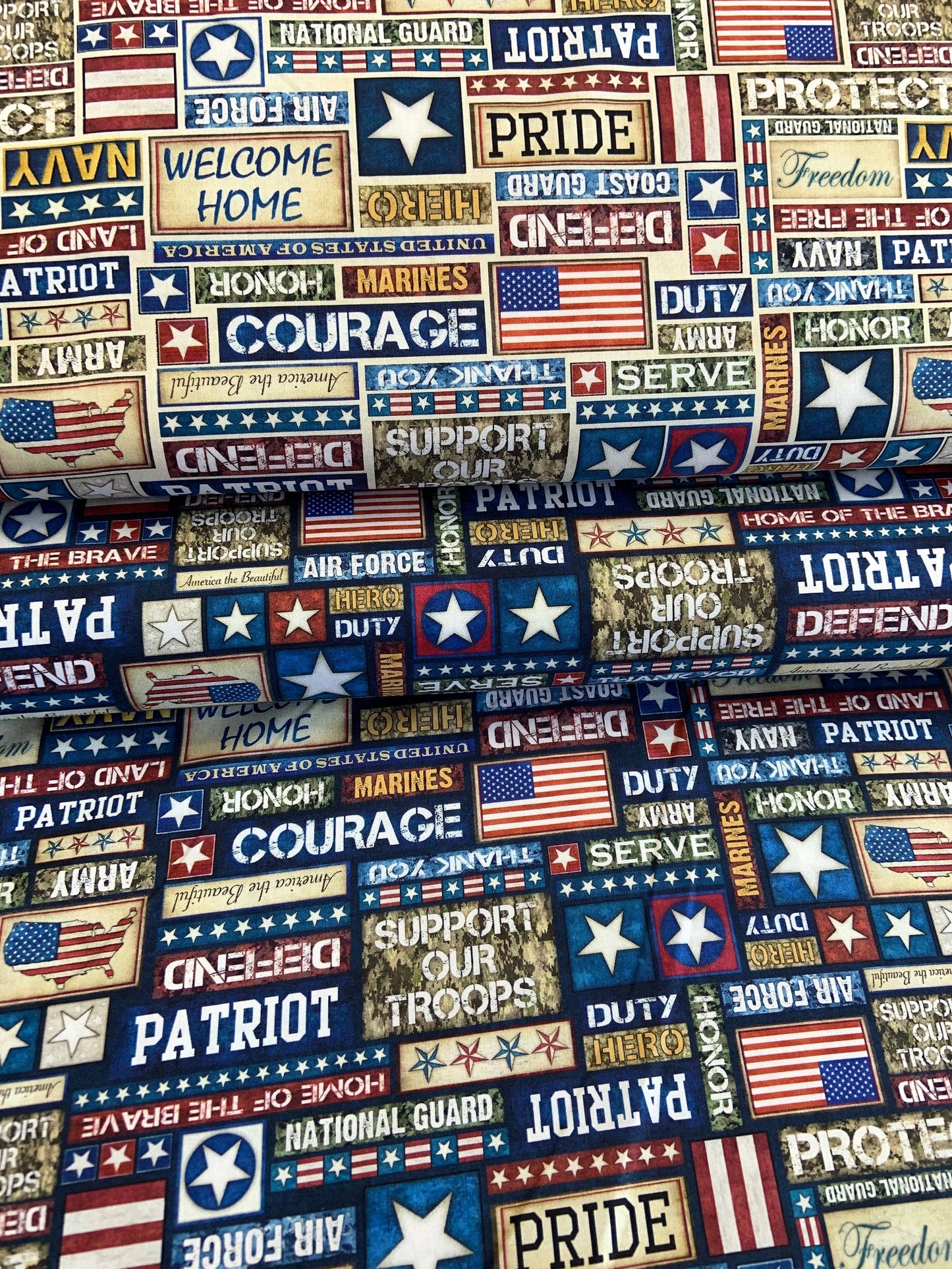 All American Dark Words 27617N Cotton Woven Fabric