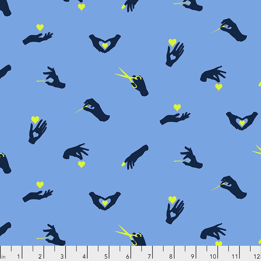 Tula Pink Homemade Busy Fingers in Noon PWTP144.NOON Cotton Woven Fabric