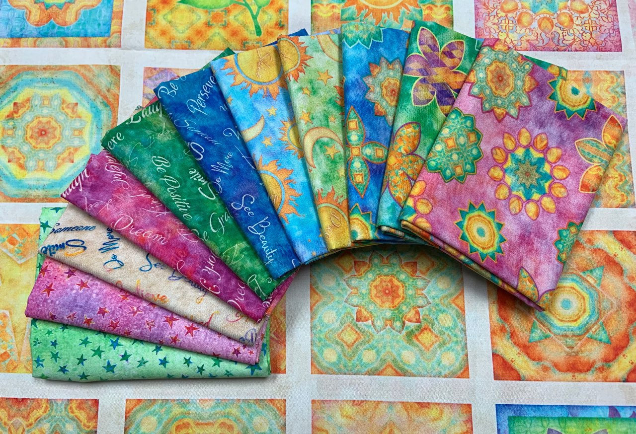 Dream Big by Dan Morris Sun/Moon/Stars Blue 27575B Cotton Woven Fabric