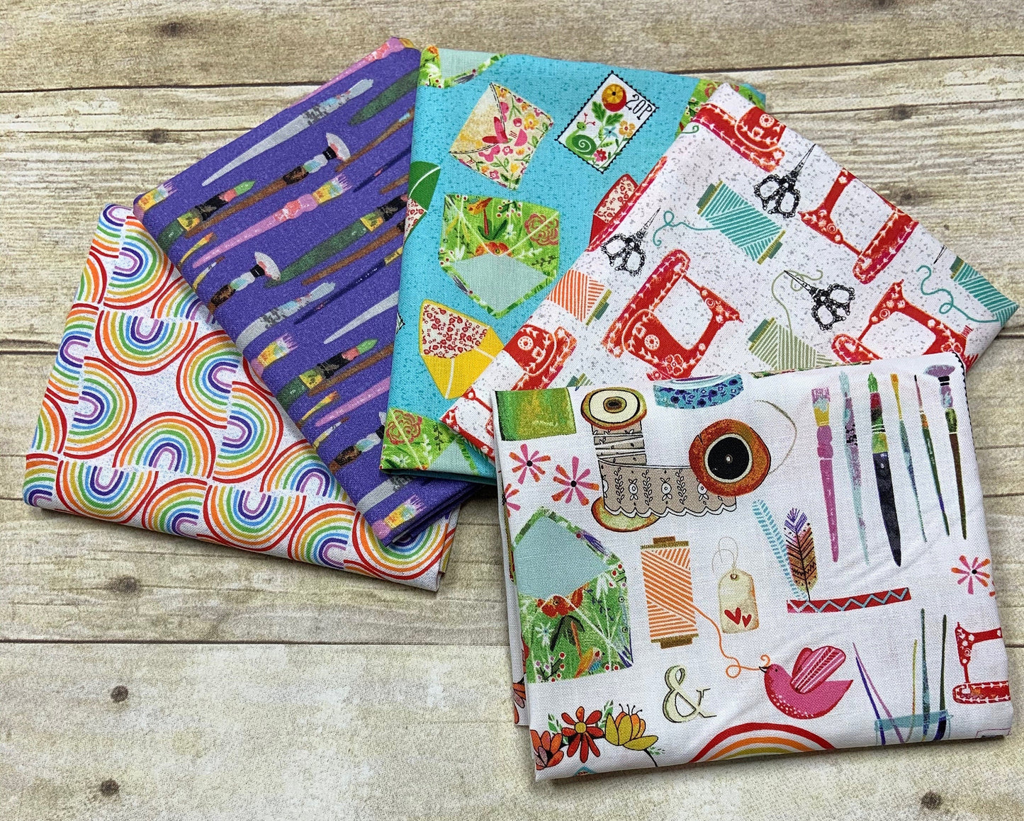 Create & Hobby by Kate Mason Envelopes 16010-BLU Cotton Woven Fabric