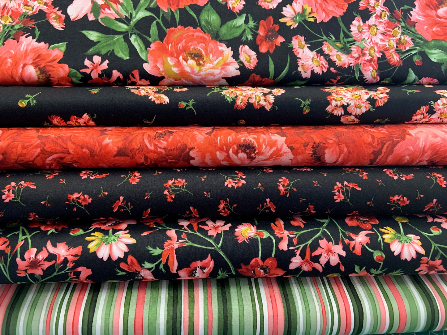 Prose Little Flowers Black 9655M-J Cotton Woven Fabric