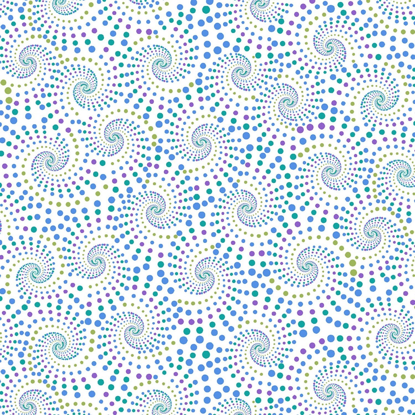 Horsen Around by Ann Lauer Dotted Spirals White 10064B-09 Cotton Woven Fabric