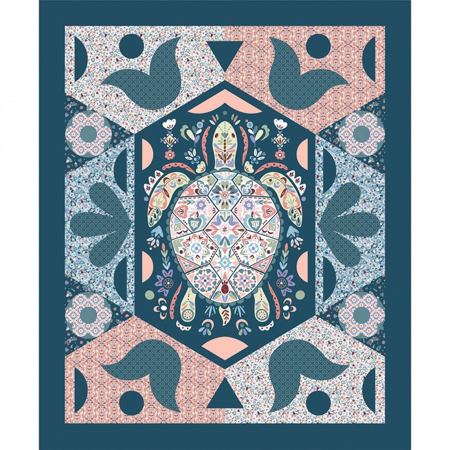 Turtle Cove by CDS Mosaic 36" Panel 21190607P-01 Cotton Woven Panel