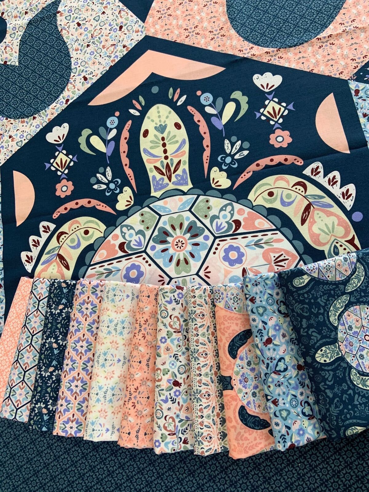 Turtle Cove by CDS Mosaic 36" Panel 21190607P-01 Cotton Woven Panel