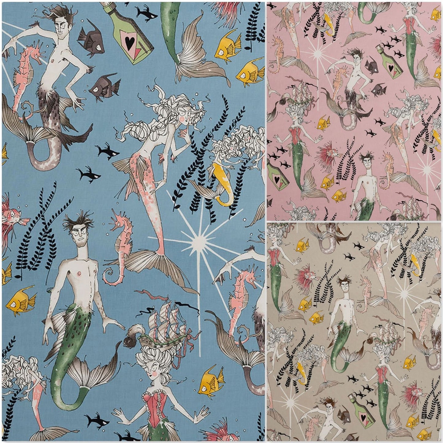 The Ghastlies Ghastlie Lake Ghantis Ghastlie Pink 8791DR Cotton Woven Fabric