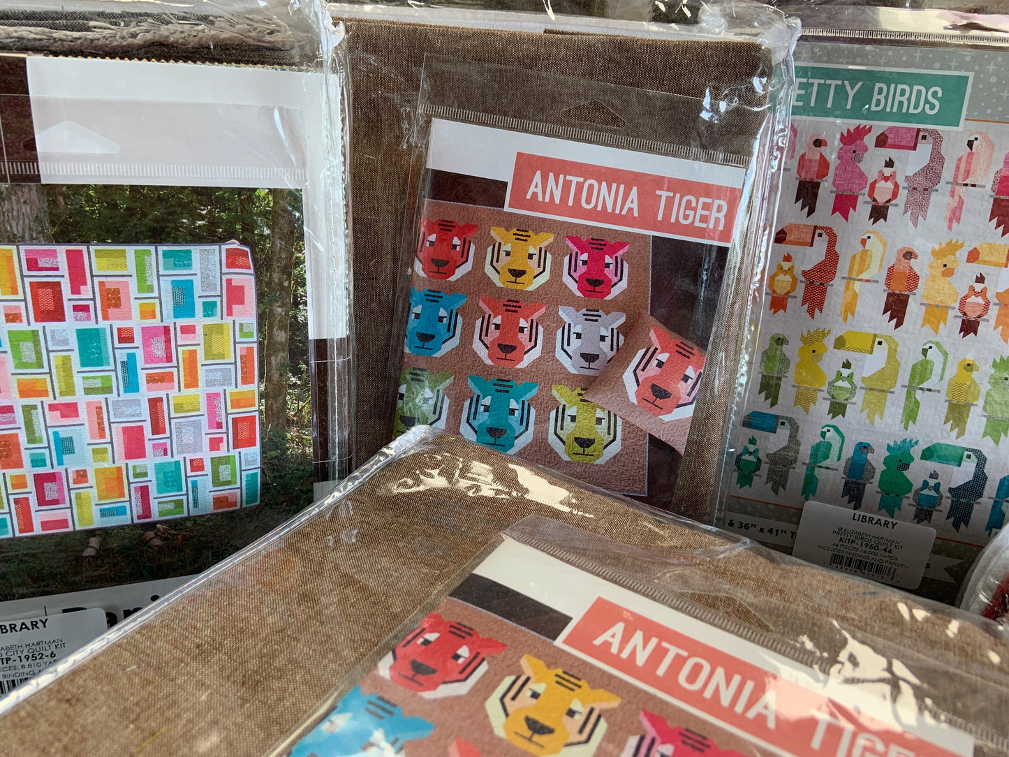 Antonia Tiger by Elizabeth Hartman w/Library Fabrics. USA Shipping included in price.