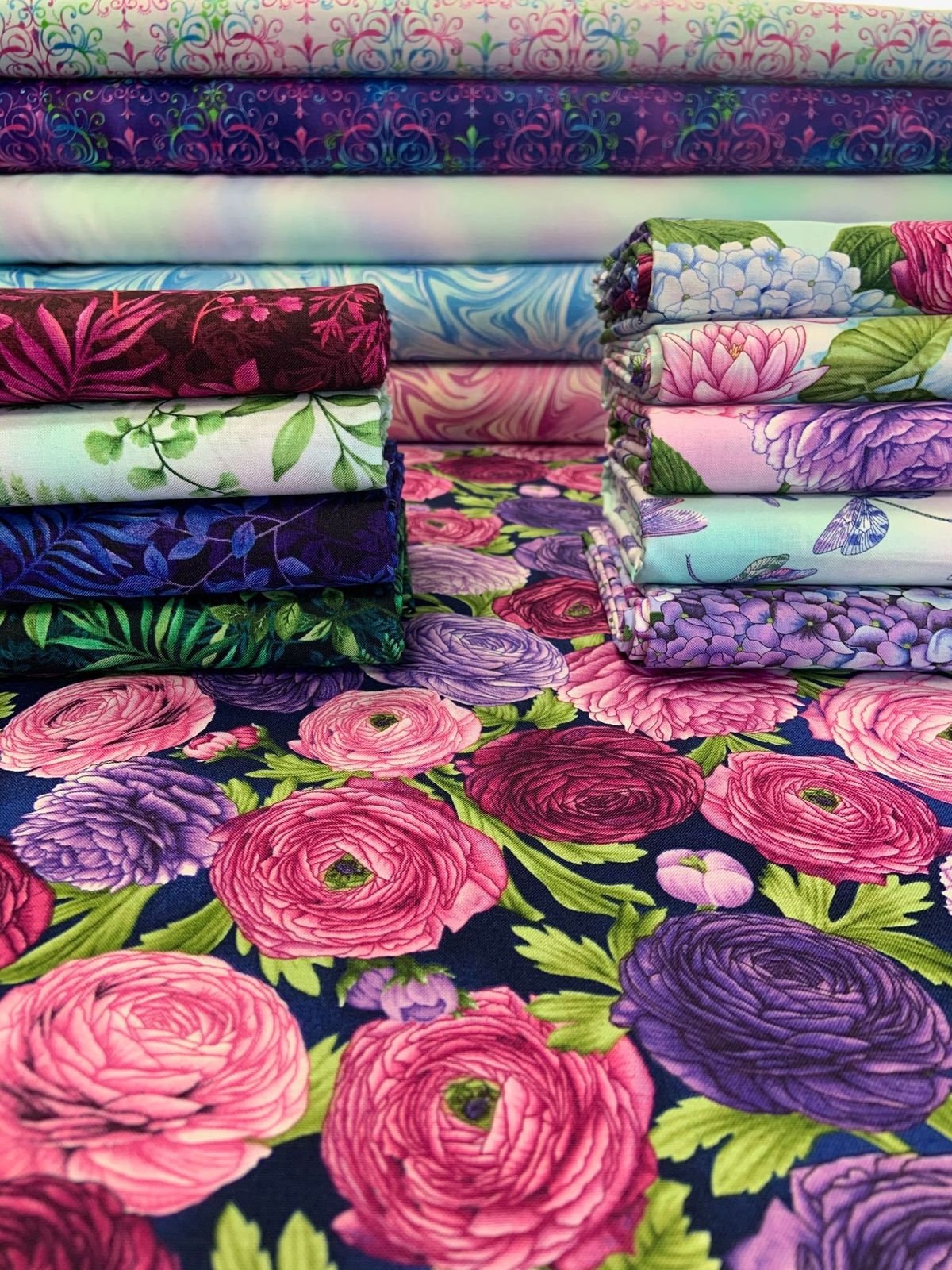 Dragonfly Garden by Color Principle Lagoon Marble Sky Blue 2466-11 Cotton Woven Fabric