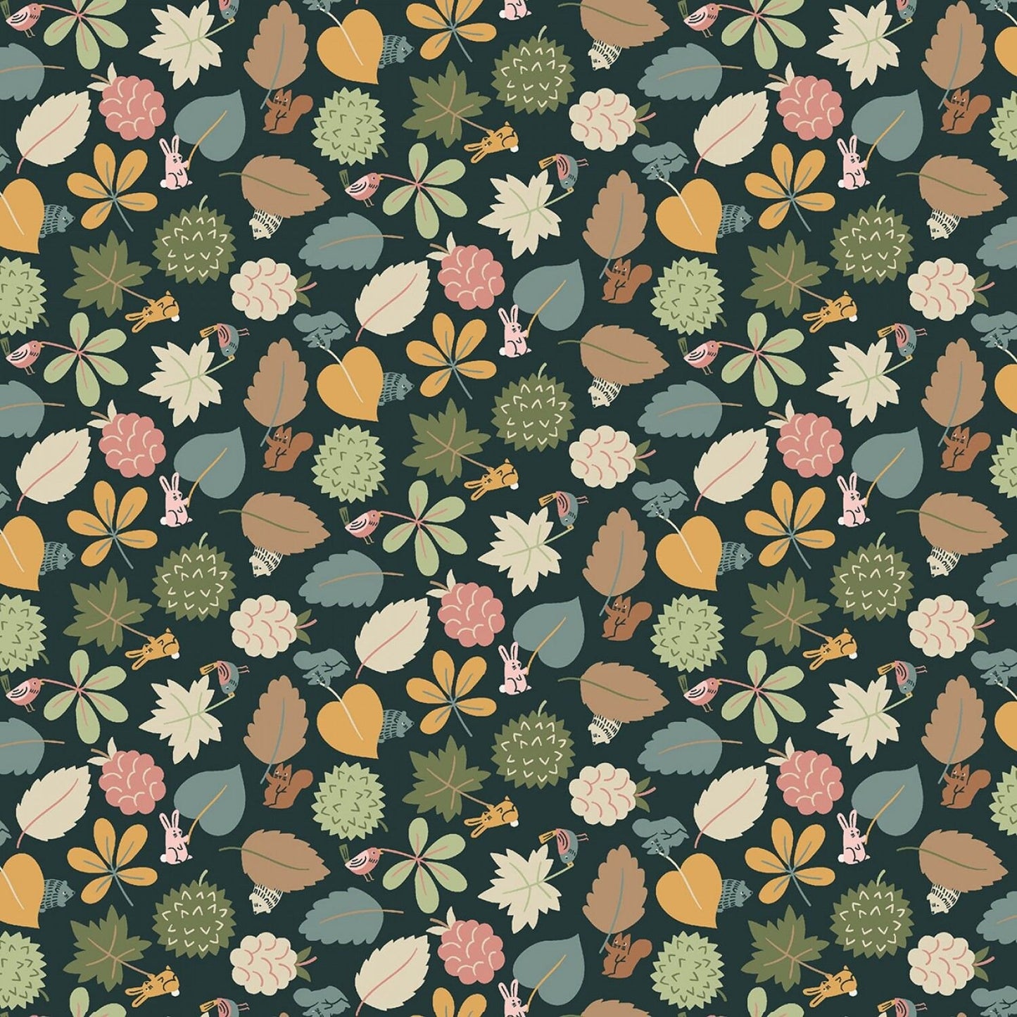 Fawned of You Leaf Waver Charcoal ST-1558 Cotton Woven Fabric