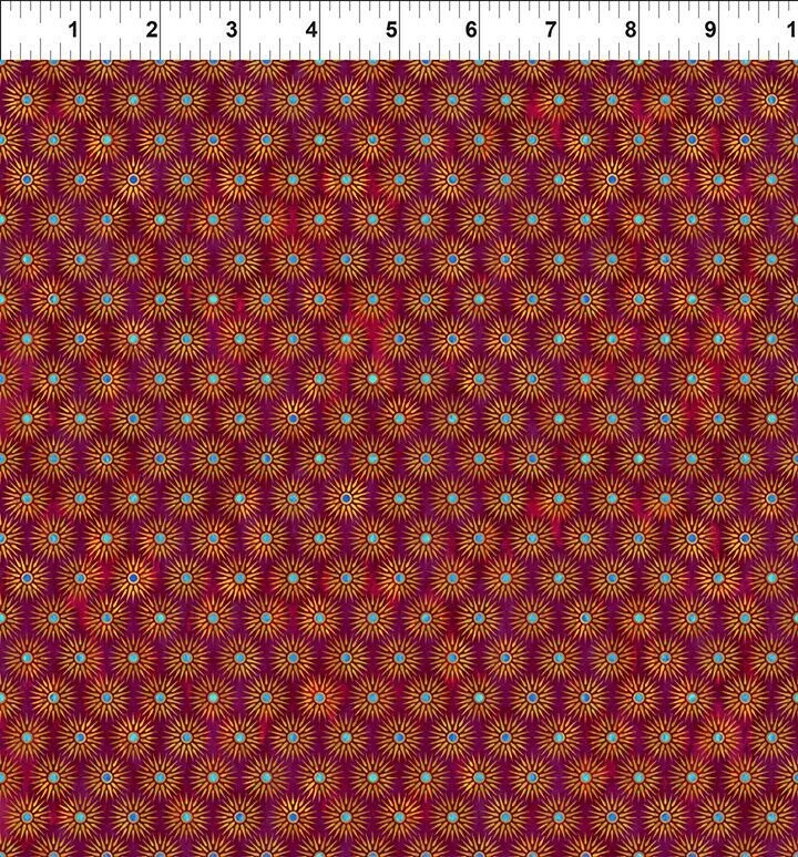 Cosmos by Jason Yenter 8cos-2 Suns Red Cotton Woven Fabric