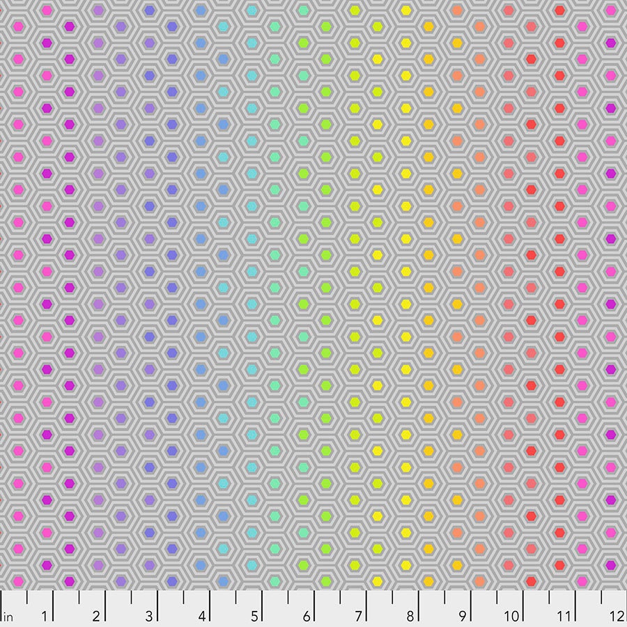 Tula Pink True Colors Hexy Rainbow Dove PWTP151.DOVE Cotton Woven Fabric
