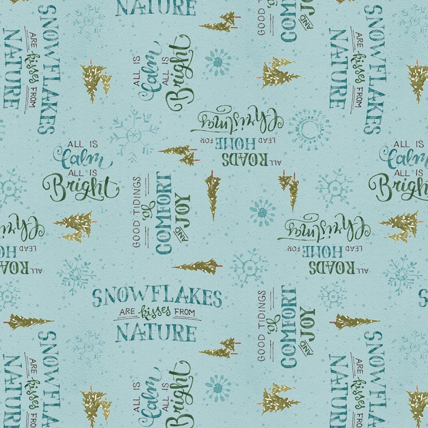 A Magical Christmas by Lisa Audit Words Blue 86464-447 Cotton Woven Fabric