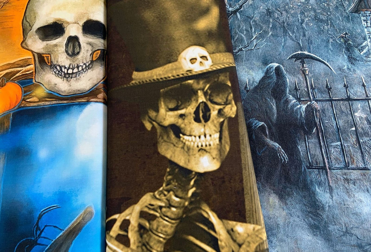 Holiday Spirit from Four Seasons 35" Panel Skeleton Graveyard AL40600C1 Digitally Printed Cotton Woven Panel