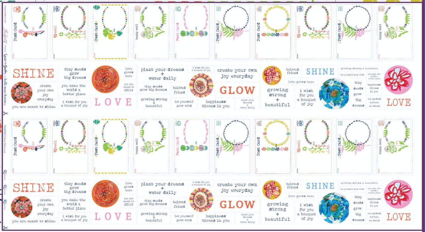 Spirit of the Garden by Kelli May Krenz 36" Panel cut of Snail Mail Love Garden PWKK012.GARDEN Cotton Woven Fabric