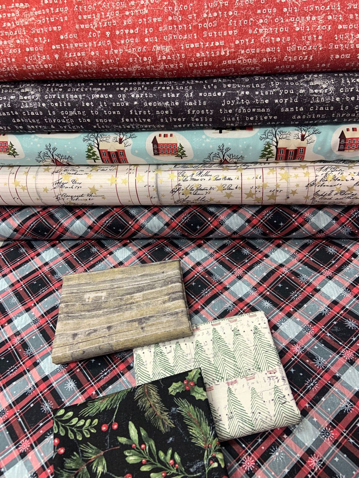 Yuletide by Tim Holtz Eclectic Elements Birch Planks Neutral PWTH122.NEUTRAL Cotton Woven Fabric