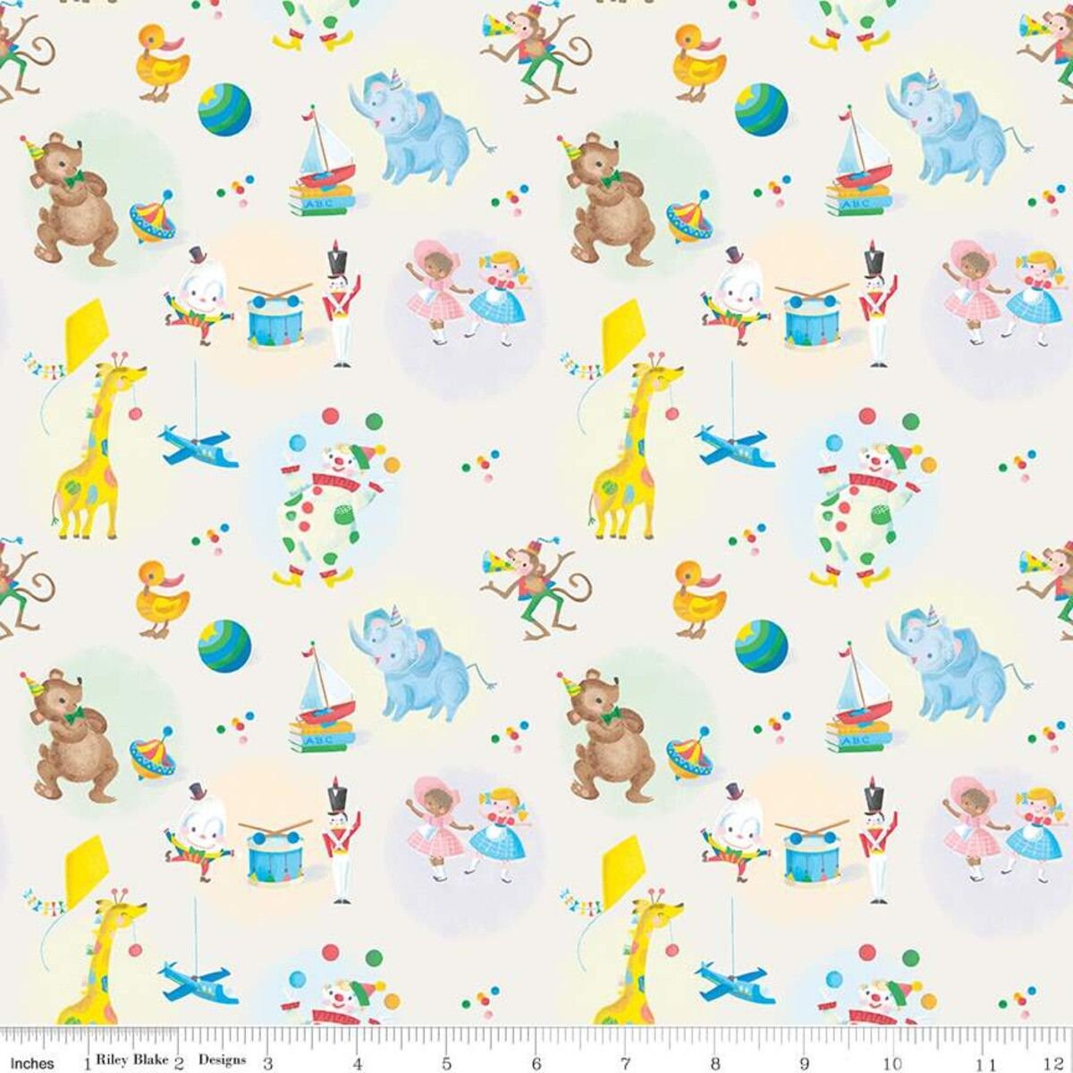 Licensed The Little Engine That Could Toys Cream C9991-CREAM Cotton Woven Fabric